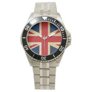Relógio Old Vintage Grunge United Kingdom Flag Union Jack