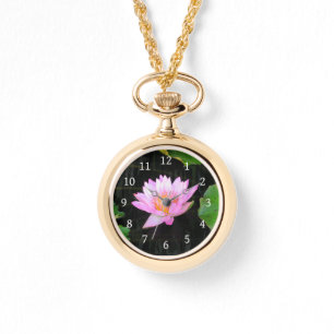 Relógio Olhar para a Waterlily do Lotus Rosa