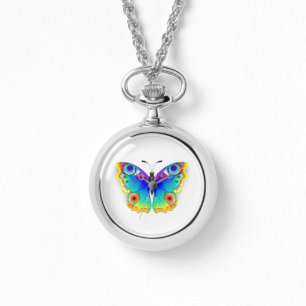 Relógio Olho Peacock da Borboleta Arco-Íris