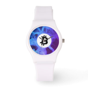 Relógio Onda Roxa Bitcoin