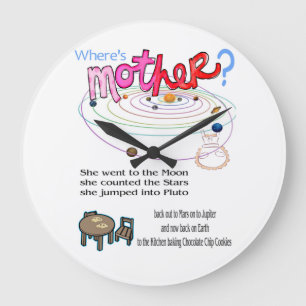 Relógio Onde está a mãe? Dia de as mães Feliz