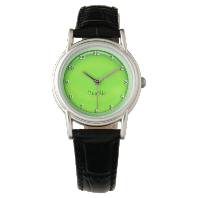 Relógio - Orbe Verde com Nome (Frente)