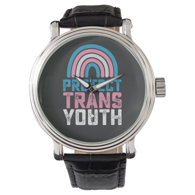 Relógio Orgulho LGBT Proteja Jovens Trans Transgénero Cria (Frente)