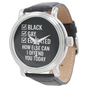 Relógio Orgulho Negro Gay Engraçado Apoia Direitos LGBTQ