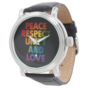 Relógio Orgulho Paz Respeita Unidade E Amor