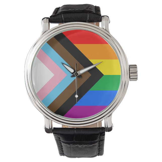 Relógio Orgulho Progressivo LGBTQ+ (Frente)