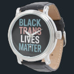 Relógio Orgulho Trans Negro LGBTQ Apoia Vidas Importam Tra<br><div class="desc">Orgulho Trans Negro LGBTQ Apoia Vidas Importam Transgênero</div>
