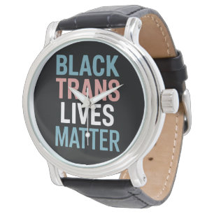 Relógio Orgulho Trans Negro LGBTQ Apoia Vidas Importam Tra