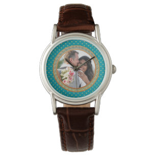 Relógio Ornamentado azul e Dourado