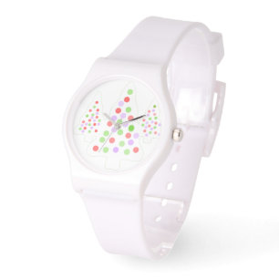 Relógio Ornamentos de Árvore de Feriados - Silicone Branco