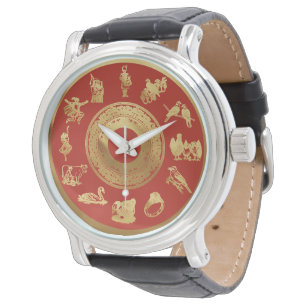 Relógio Os Doze Dias de Vermelho Natal