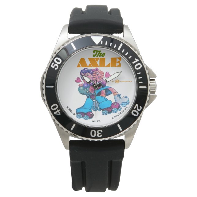 Relógio Os Eixos Roller Skating Rinks de Illinois. v2 (Frente)