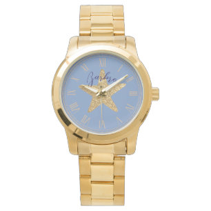 Relógio Ouro decorativo personalizado brilho estelar