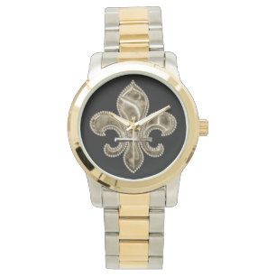 Relógio Ouro Fleur de Lis em preto
