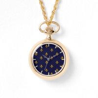 Ouro Fleur de Lis no Marinho Azul