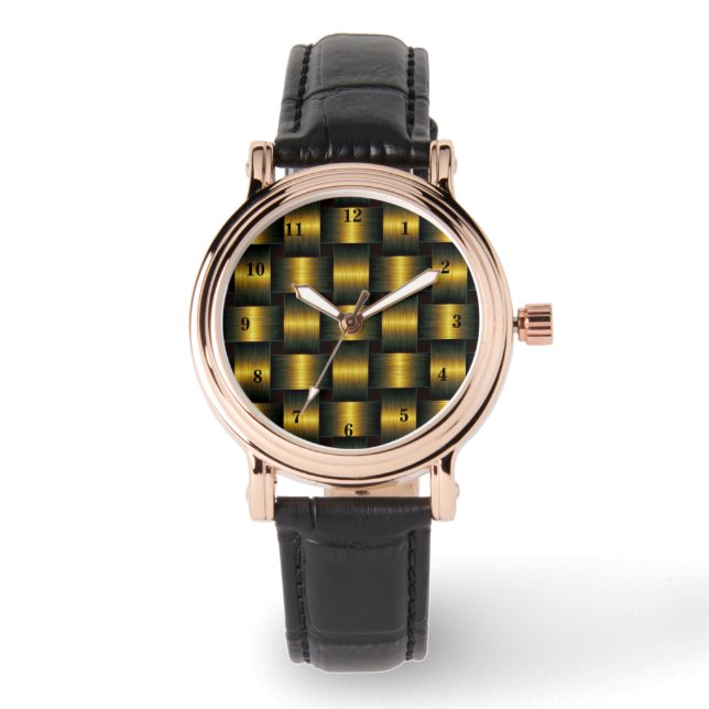 Relógio Ouro Lattice Watch Dourado (Frente)