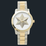 Relógio Ouro Star de David<br><div class="desc">Ouro Star de David Sinta-se livre para adicionar suas próprias palavras e/ou fotos a este item através das ferramentas de personalização de excelentes do Zazzle. Esse design também está disponível em dezenas de outros produtos. Obrigados para passar! Deus abençoe!</div>
