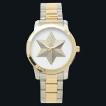 Relógio Ouro Star de David<br><div class="desc">Ouro Star de David Sinta-se livre para adicionar suas próprias palavras e/ou fotos a este item através das ferramentas de personalização de excelentes do Zazzle. Esse design também está disponível em dezenas de outros produtos. Obrigados para passar! Deus abençoe!</div>