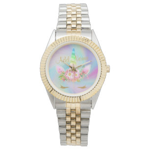 Relógio Ouro Unicórnio Rainbow Two Tone Watch