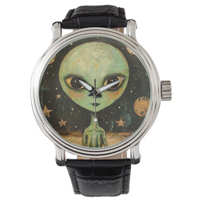 Relógio OVNI Alien masculino  (Frente)
