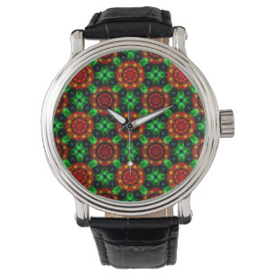 Relógio Padrão Abstrato Floral Moderno Boho Elegante #504