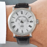 Relógio Padrão Branco da Pedra Marble<br><div class="desc">Crie seu próprio relógio personalizado com seu nome personalizado em um fundo elegante de mármore branco.</div>