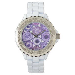 Relógio Padrão de agata violeta