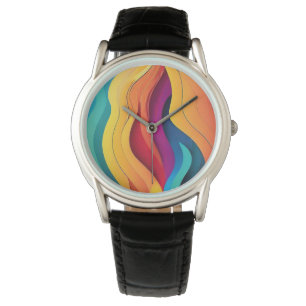 Relógio padrão de arte das linhas abstrato