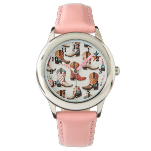 Relógio Padrão de botas de cowboy