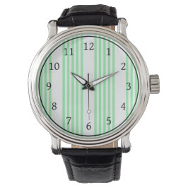 Relógio Padrão de cinco faixas verde e branco