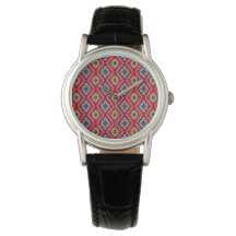 Padrão de Diamante Azul e Vermelho Dramático