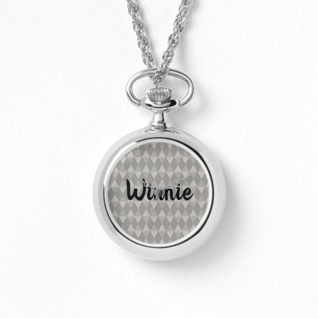 Relógio Padrão de Diamante Cinza (Frente)