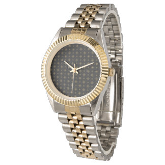 Relógio Padrão de Diamante Dourado do Vintage Designer
