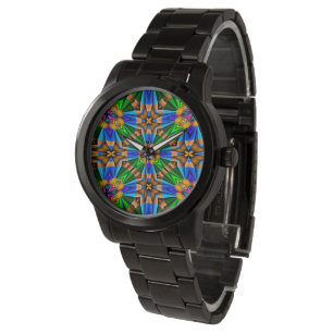 Relógio Padrão de Flores de Abstrato exclusivo