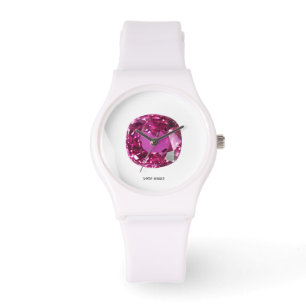 Relógio Padrão de Gemstone Rosa