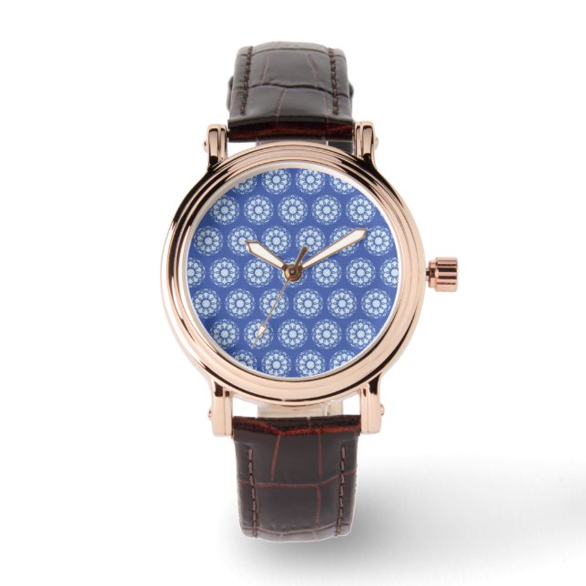 Relógio Padrão de Mandala em Círculo  (Frente)