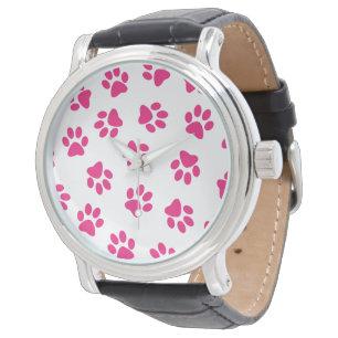 Relógio Padrão De Patas, Patas Cachorros, Patas Rosa