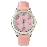 Padrão e nome do Flamingo, cor-de-água rosa exótic