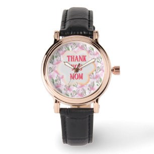 Relógio Padrão floral em aquarela personalizado e customiz