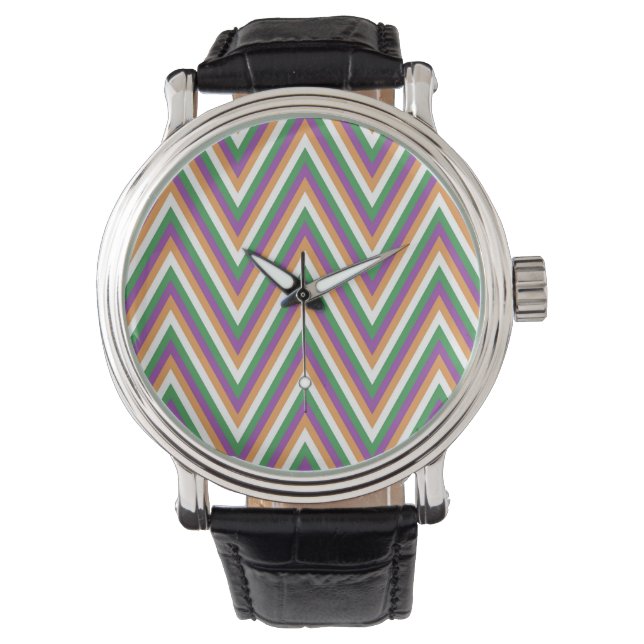 Relógio Padrão Retro Chevron Legal (Frente)