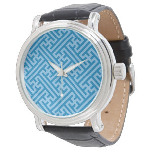 Relógio Padrão Sayagata, japonês, azul e azul-bebê