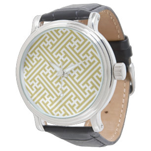 Relógio Padrão Sayagata, Japonês, Dourado e Branco