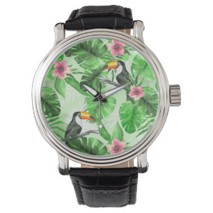 Relógio Padrão tropical com tucano