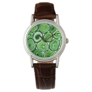 Relógio Padrão verde de agata