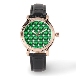 Relógio Padrão Verde Emerald