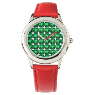 Relógio Padrão Verde Emerald