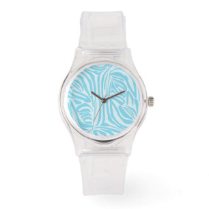 Relógio Padrão Zebra Azul