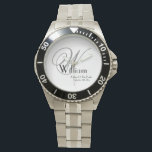 Relógio Padre Da Noiva Monograma Do Casamento De Presente<br><div class="desc">Padre Da Noiva Que Deu Monograma. Clique em personalizar este modelo para personalizá-lo com o monograma inicial, o nome e a data do casamento de forma rápida e fácil. O Padre da Brigada do Monograma do Casamento de Presente, faz parte da Coleção de Presentes-Pai nesta loja, com um relógio Padre...</div>