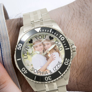 Relógio Pai Personalizado de Borda Semi Transparente de Fo
