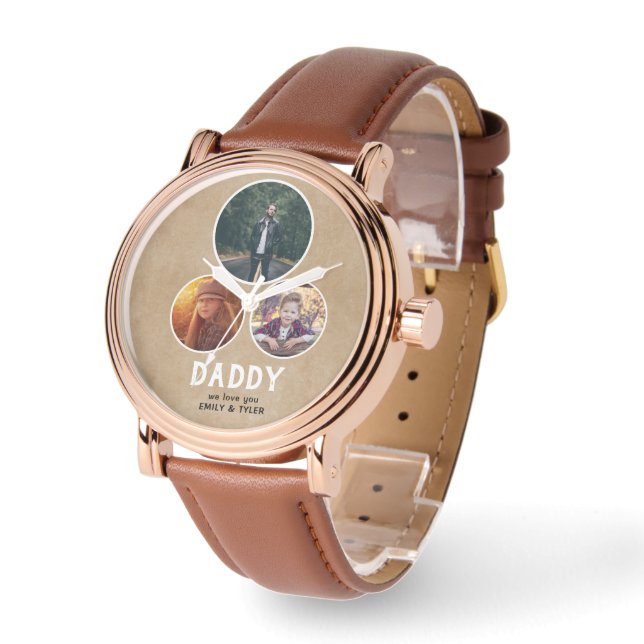 Relógio Pai Russo, amamos-te 3 Foto Dia do Pai (Ângulo)